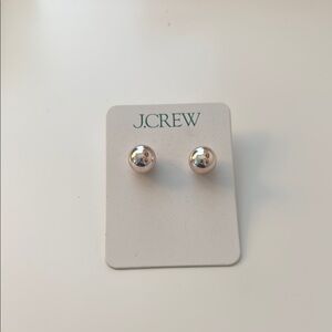 J.Crew Silver Ball Stud Earrings | Classic, Polished Finish